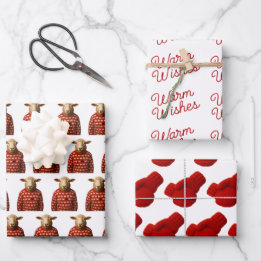 Sheep in Sheep Sweater, Mittens, Warm Wishes Wrapping Paper Sheets