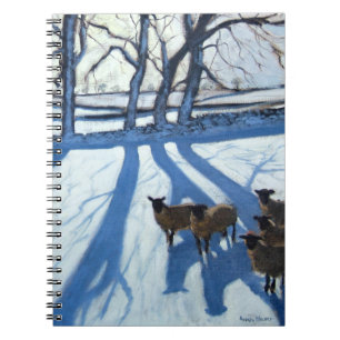 Sheep in snow Derbyshire Notebook
