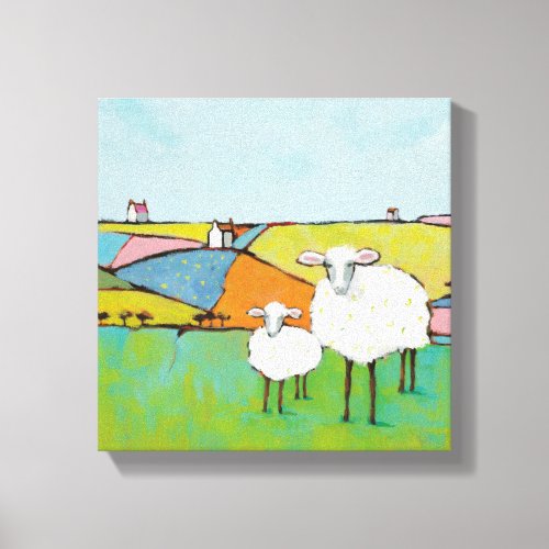 Sheep in the Meadow Canvas Print