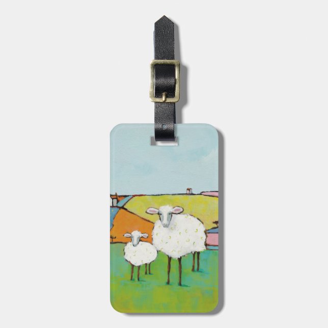Sheep in the Meadow Luggage Tag (Front Vertical)