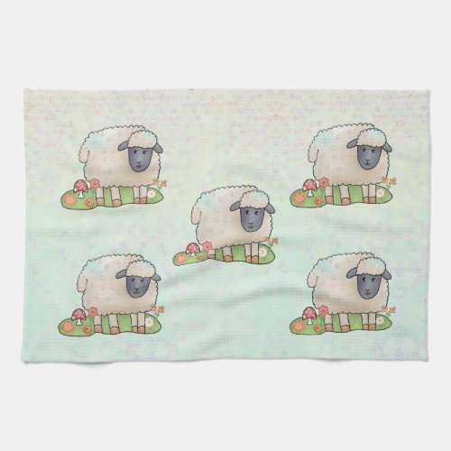 Sheep in the pasture kitchen towel