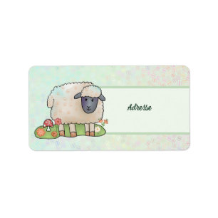 Sheep in the pasture label