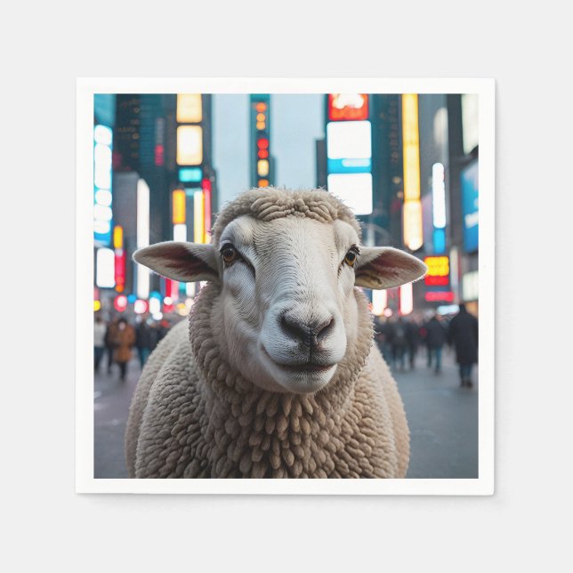 Sheep in Times Square Napkins (Front)