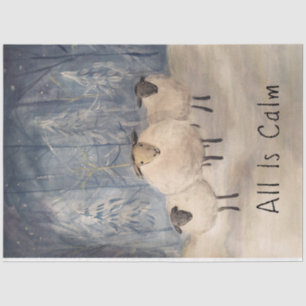 Sheep in Winter Forest Tissue Paper