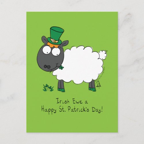 Sheep Irish Funny St Patricks Day Postcard