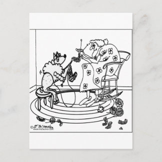 Sheep Knitting Postcard