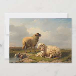 Sheep Lamb and Ducks Eugène Joseph Verboeckhoven