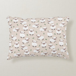 Sheep & Lamb Cute Gender Neutral Baby Nursery Accent Pillow