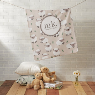 Sheep & Lamb Cute Gender Neutral Baby Nursery Blanket