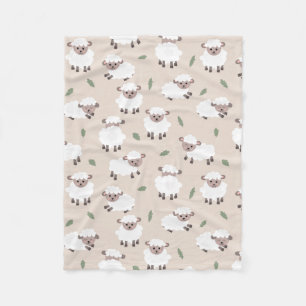 Sheep & Lamb Cute Gender Neutral Baby Nursery Fleece Blanket