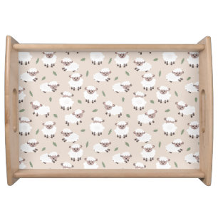 Sheep & Lamb Cute Gender Neutral Baby Nursery Serving Tray