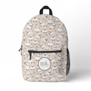 Sheep & Lamb Cute Gender Neutral Kids School Printed Backpack