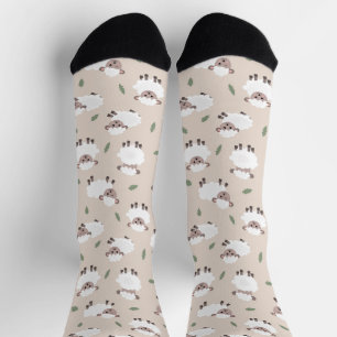 Sheep & Lamb Cute Hand Drawn Animals Socks