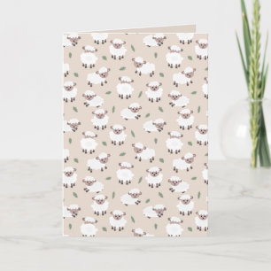 Sheep & Lamb Cute Hand Drawn Farm Animals Card