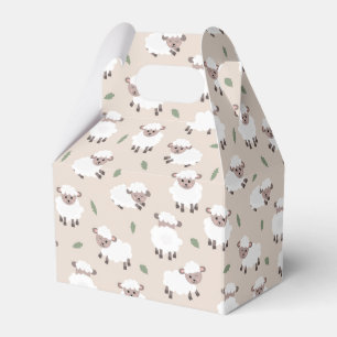 Sheep & Lamb Cute Hand Drawn Farm Animals Favor Boxes