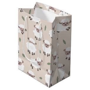 Sheep & Lamb Cute Hand Drawn Farm Animals Medium Gift Bag