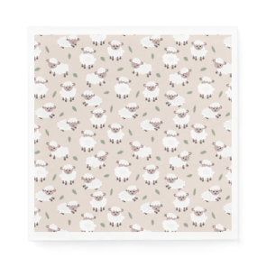 Sheep & Lamb Cute Hand Drawn Farm Animals Napkins