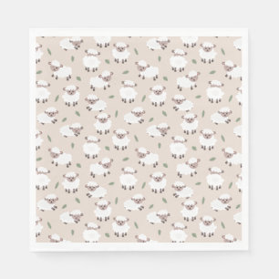 Sheep & Lamb Cute Hand Drawn Farm Animals Napkins