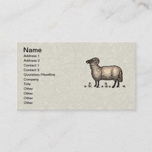Sheep Lamb Farm Animal Vintage Business Card
