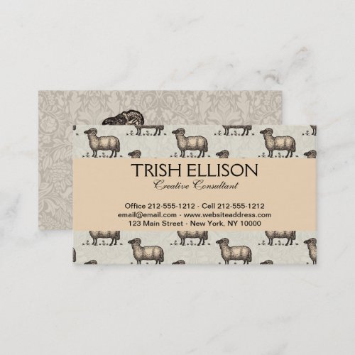 Sheep Lamb Farm Animal Vintage Business Card