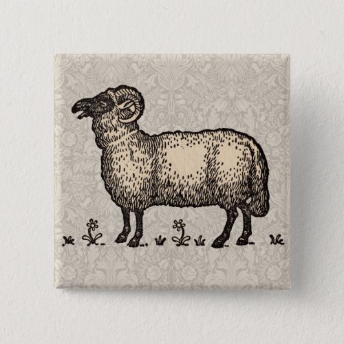 Sheep Lamb Farm Animal Vintage Button