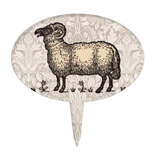 Sheep Lamb Farm Animal Vintage Cake Topper