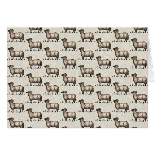 Sheep Lamb Farm Animal Vintage Cards (Front Horizontal)