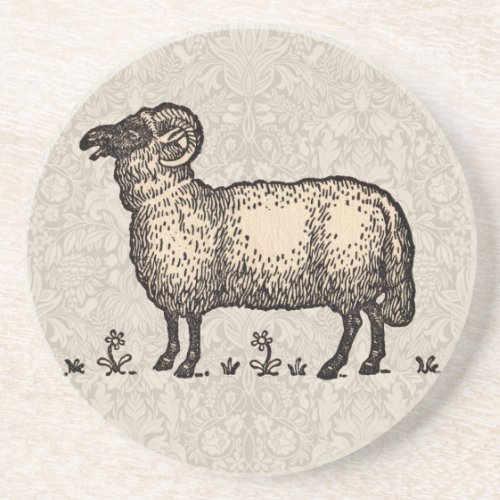 Sheep Lamb Farm Animal Vintage Drink Coaster
