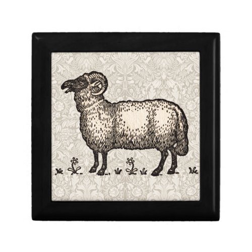 Sheep Lamb Farm Animal Vintage Jewelry Box