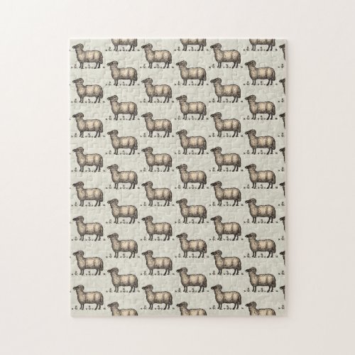 Sheep Lamb Farm Animal Vintage Jigsaw Puzzle