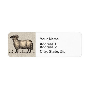 Sheep Lamb Farm Animal Vintage Label