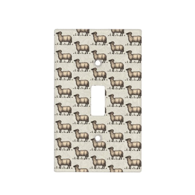 Sheep Lamb Farm Animal Vintage Light Switch Cover (Front)