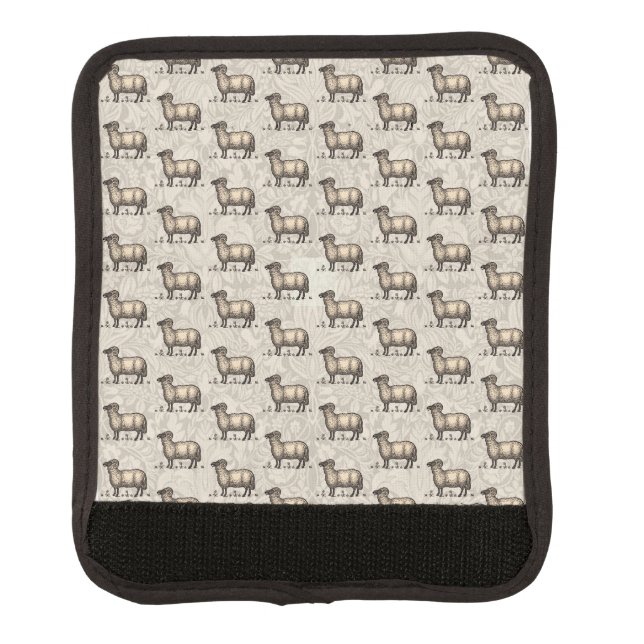 Sheep Lamb Farm Animal Vintage Luggage Handle Wrap (Front)