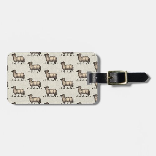Sheep Lamb Farm Animal Vintage Luggage Tag