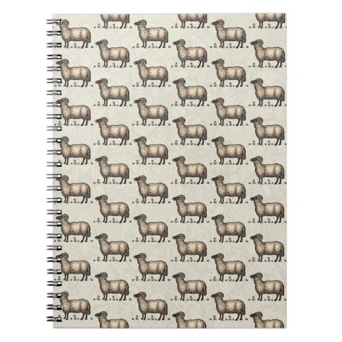 Sheep Lamb Farm Animal Vintage Notebook