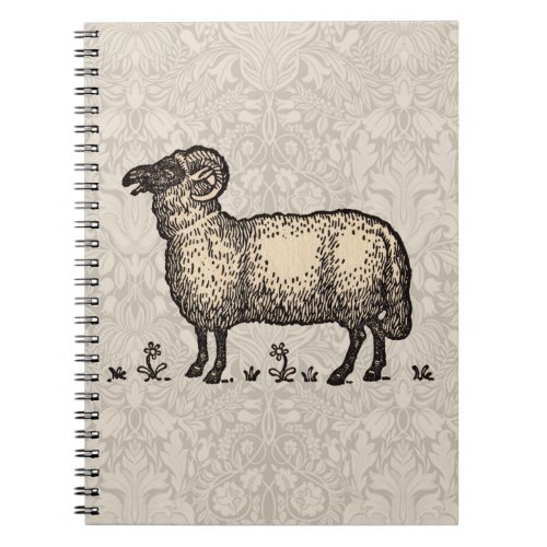 Sheep Lamb Farm Animal Vintage Notebook