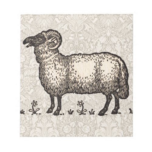 Sheep Lamb Farm Animal Vintage Notepad