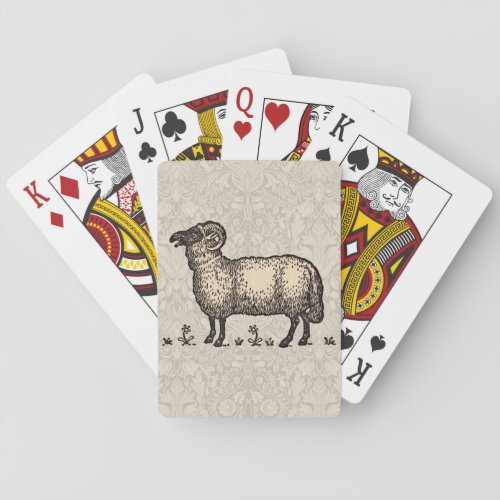 Sheep Lamb Farm Animal Vintage Poker Cards