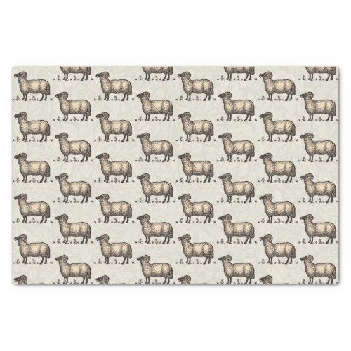 Sheep Lamb Farm Animal Vintage Tissue Paper