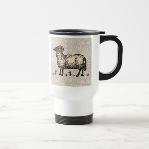Sheep Lamb Farm Animal Vintage Travel Mug