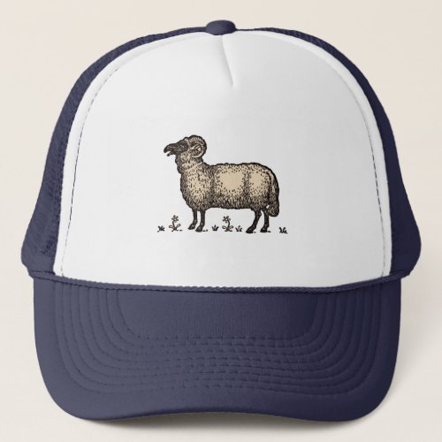 Sheep Lamb Farm Animal Vintage Trucker Hat