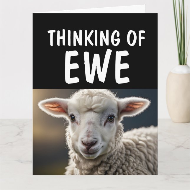 SHEEP LAMB FUNNY PUN HELLO Greeting Cards (Front)