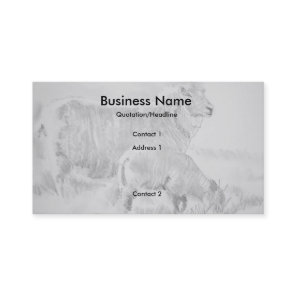 Sheep Lamb Pencil Drawing Business Cards