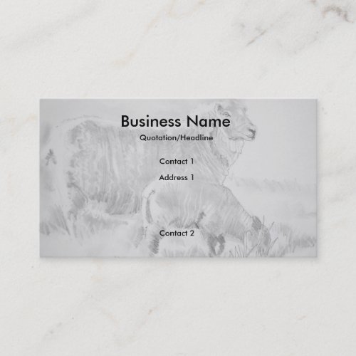 Sheep Lamb Pencil Drawing Business Cards
