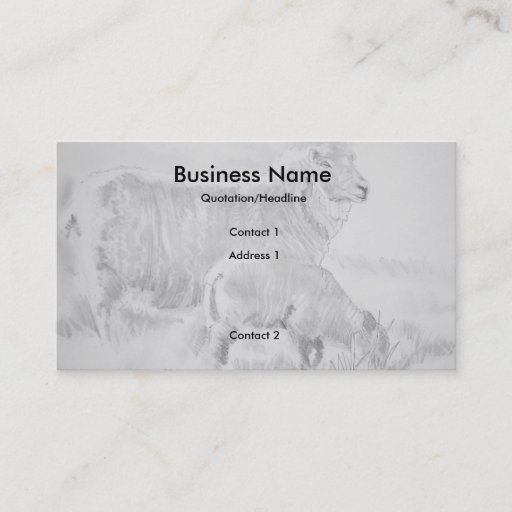 Customizable Sheep Lamb Pencil Drawing Business Cards