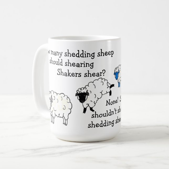 Sheep/Lamb Shearing tongue-twister poem Coffee Mug (Front Left)