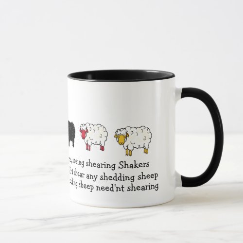 Sheep Lamb Shearing tounge_twister poem cartoon Mug