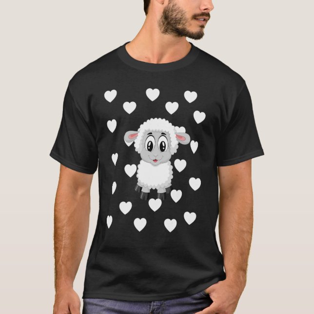 Sheep Lamb Theme Baby Boy Blue Nursery Room Love H T-Shirt (Front)