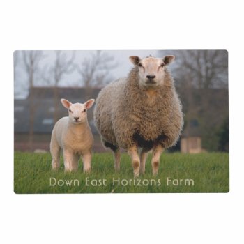 Sheep Lambs Farm Name Laminated Placemat by DustyFarmPaper at Zazzle