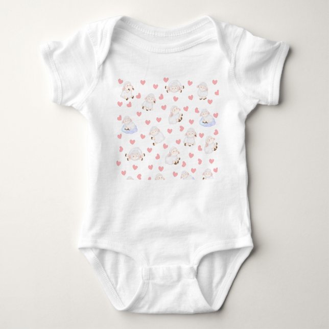 Sheep love baby bodysuit (Front)